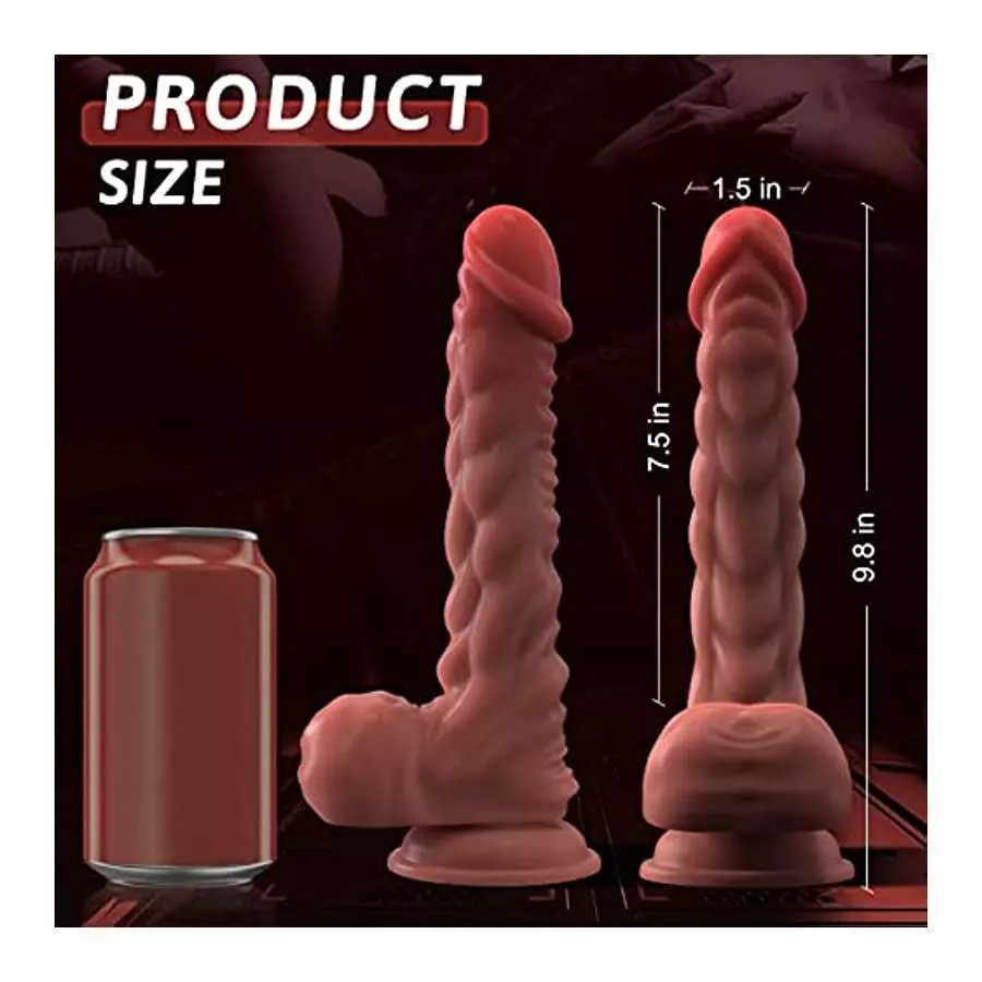 Thrusting Dildo Vibrator Sex Toy for Women, UIEICO 9.8" Realistic Thick Dildo with 7 Thrusting Modes & Strong Suction Cup Muscle