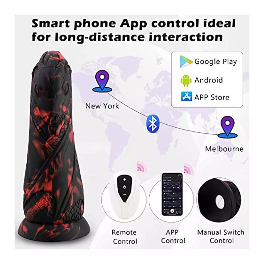 Dragon Dildo for Machine, Huge Soft Dildos with Remote Control for Female, Fantasy Strap On Long Dildo for Women