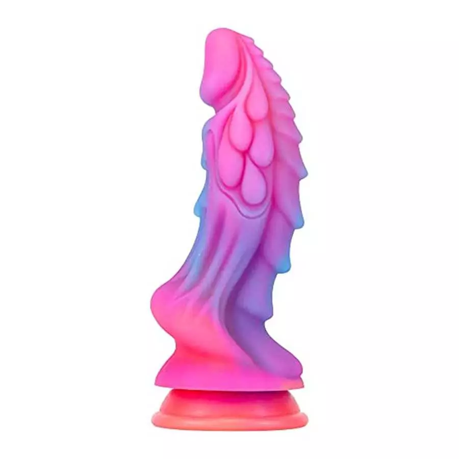 8.46" Silicone Luminous Dildo Colorful Monster Dildo Toy for Women, Realistic G Spot Dildo Flexible Anal Dildo with Suction Cup,
