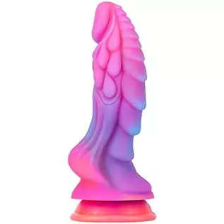 8.46" Silicone Luminous Dildo Colorful Monster Dildo Toy for Women, Realistic G Spot Dildo Flexible Anal Dildo with Suction Cup,