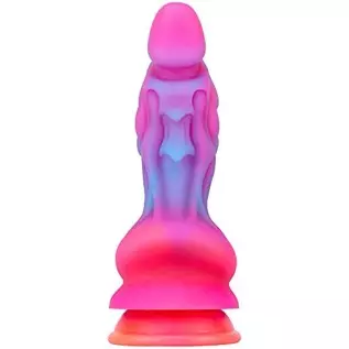 8.46" Silicone Luminous Dildo Colorful Monster Dildo Toy for Women, Realistic G Spot Dildo Flexible Anal Dildo with Suction Cup,