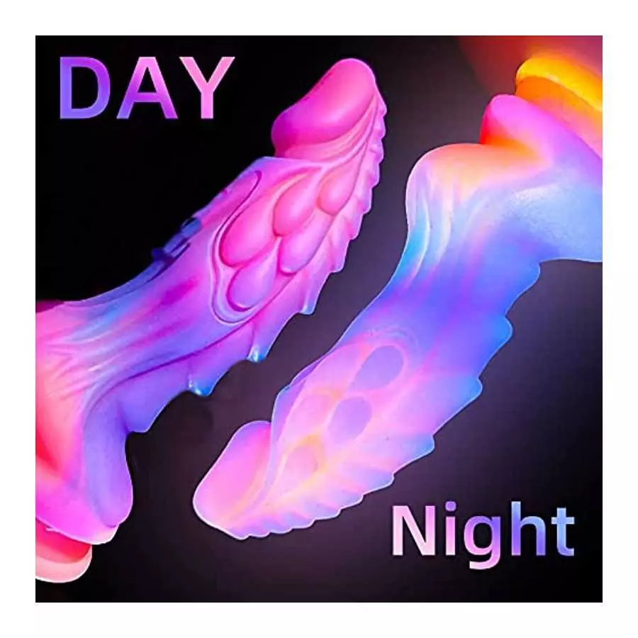 8.46" Silicone Luminous Dildo Colorful Monster Dildo Toy for Women, Realistic G Spot Dildo Flexible Anal Dildo with Suction Cup,