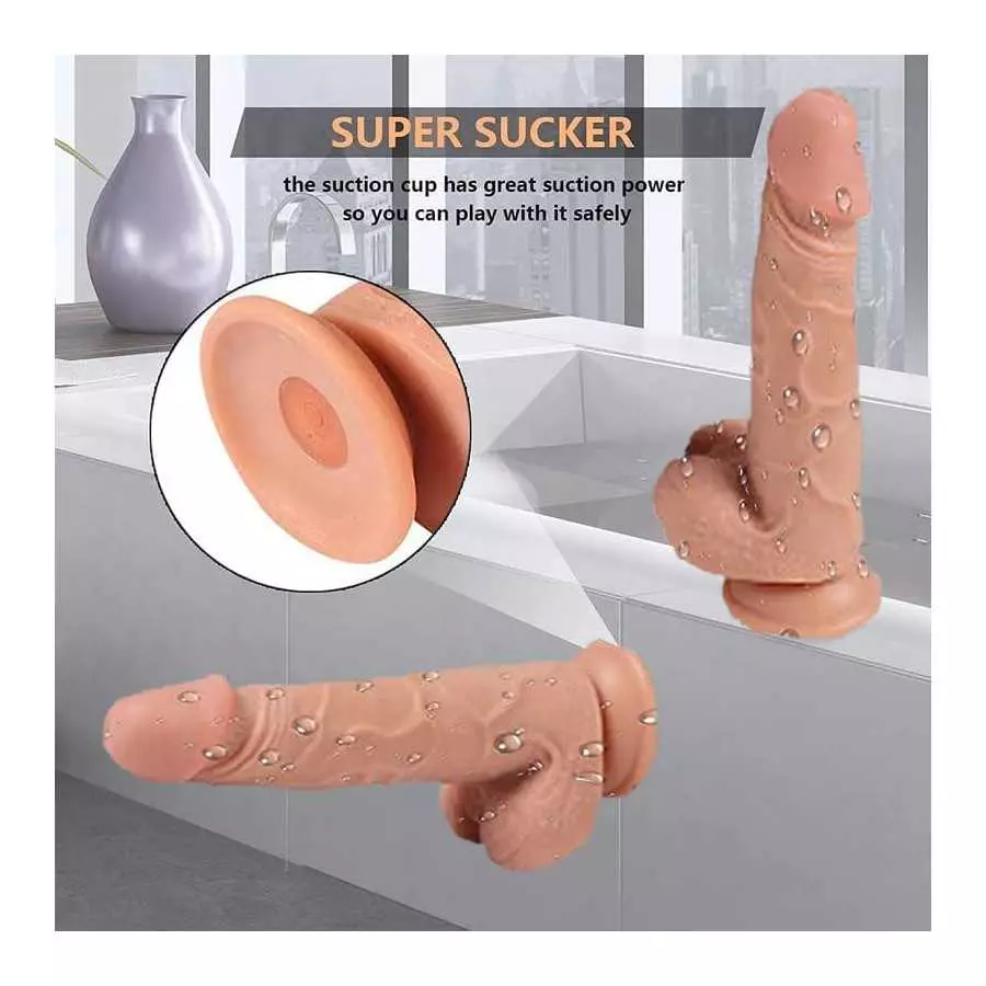 Realistic Dildo for Beginners Lifelike Huge Silicone Dildo, with Strong Suction Cup for Hands-Free Play, Realistic Penis for G-S