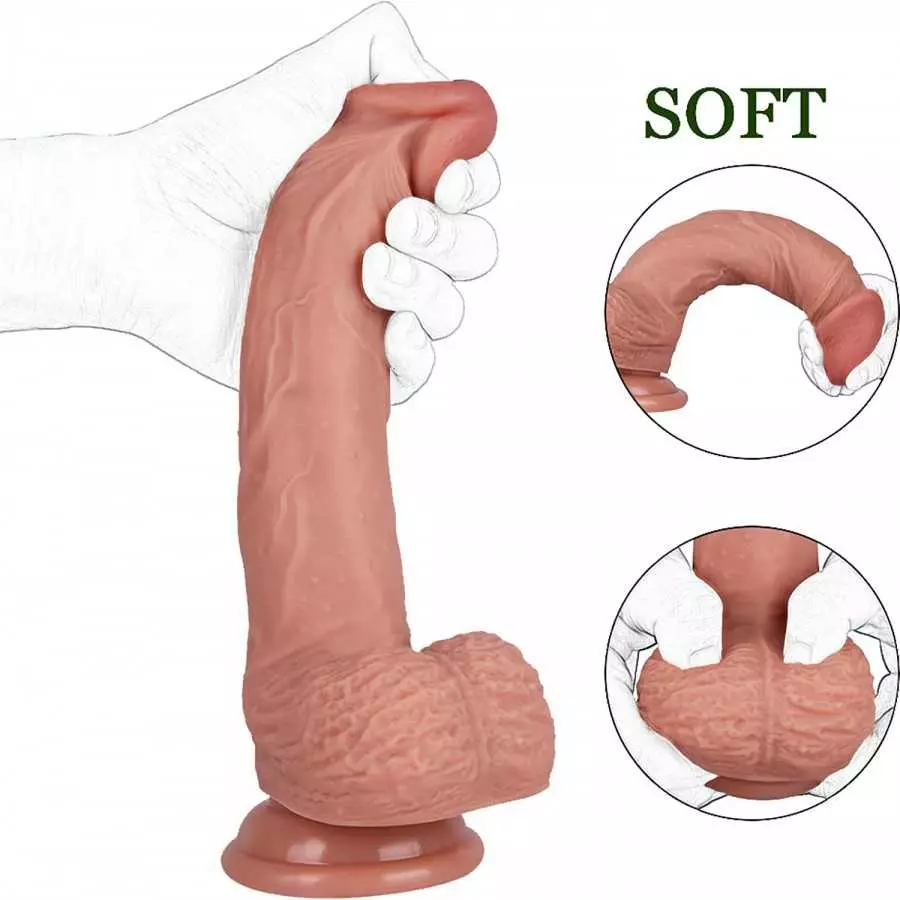 Realistic Silicone Dildo, Soft Lifelike Adult Sex Toy with Strong Suction Cup for Hands-Free Play, Can be Use for Vagina G-spot