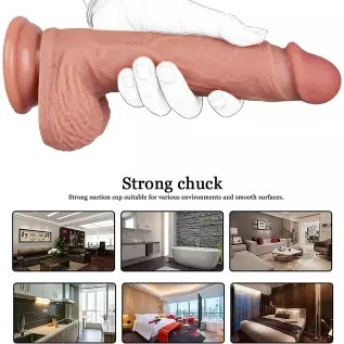 Realistic Silicone Dildo, Soft Lifelike Adult Sex Toy with Strong Suction Cup for Hands-Free Play, Can be Use for Vagina G-spot