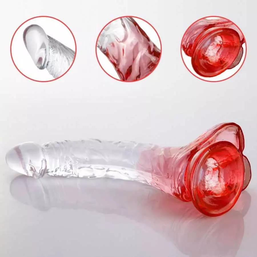 FST Realistic Dildo Curved Shaft G-spot Stimulation Penis with Strong Suction Cup Testis and Veins Design for Sensitive Point Se