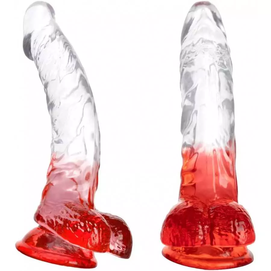 FST Realistic Dildo Curved Shaft G-spot Stimulation Penis with Strong Suction Cup Testis and Veins Design for Sensitive Point Se