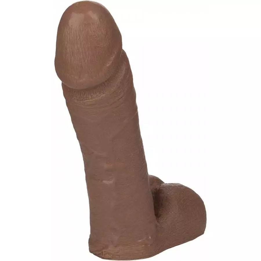 Doc Johnson Vac-U-Lock - The Realistic Cock - 8 Inch - F-Machine and Harness Compatible Dildo - Chocolate