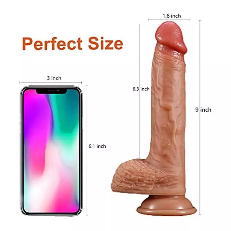 9 Inch Realistic Dildo,Large Silicone Dildos for Beginners,with Strong Suction Cup for Hands-Free Play,Classic Realistic Penis S