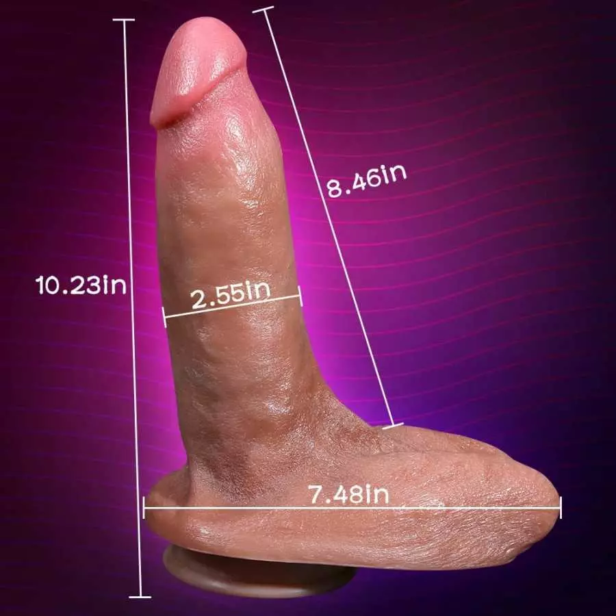Realistic G-Spot Dildo for Women, Huge Liquid Silicone Lifelike Penis Skin Feels Like Flexible Cock with Strong Suction Cup for