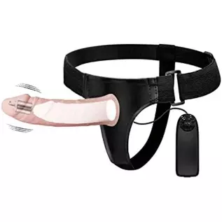 Realistic Strap-on Vibrating Dildo Wearable Hollow Dildos Adult Sex Toys, Not for Women