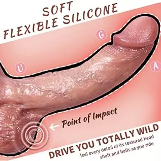 8.93 Inch Realistic Huge Dildo, Lifelike Heatable Flexible Penis, Female Masturbator Manual Thrusting Dildo, Silicone Dildos Adu