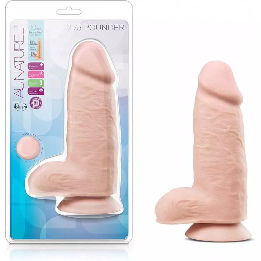 Blush Au Naturel 10 Inch 2.75 Pound Extra Thick Realistic Sensa Feel Soft Dual Density Dildo with Suction Cup - Vanilla Blush Au Naturel 10 Inch 2.75 Pound Extra Thick Realistic Sensa Feel Soft Dual Density Dildo with Suction Cup - Vanilla