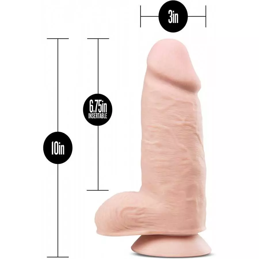Blush Au Naturel 10 Inch 2.75 Pound Extra Thick Realistic Sensa Feel Soft Dual Density Dildo with Suction Cup - Vanilla