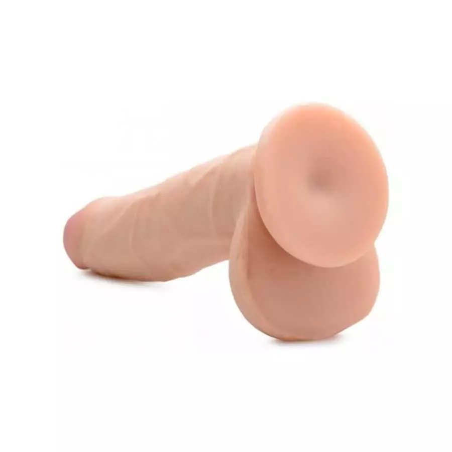 XR PLAY HARD 11 Inch Ultra Real Dual Layer Suction Cup Dildo Without Balls, Skin Color, Flesh