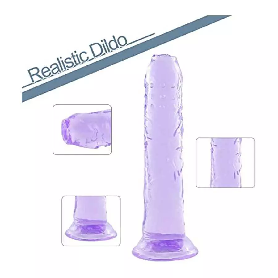 7.9 in Realistic Dildo,Purple Dildo with Strong Suction Cup for Hands-Free Play,Sex Toy for Women