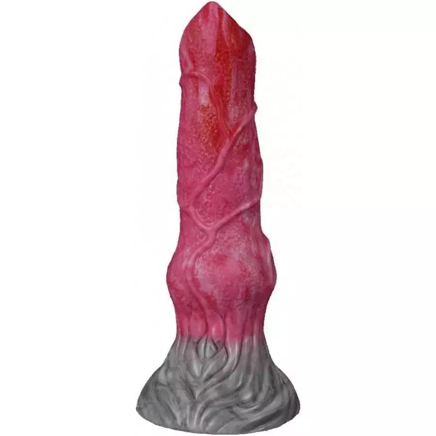 Suction Animal Multi Colored Artificial Dog Dildo Wolf Dildo Canine Style Silicone Made Soft Flexible (Red+Pink+Grey)