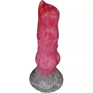 Suction Animal Multi Colored Artificial Dog Dildo Wolf Dildo Canine Style Silicone Made Soft Flexible (Red+Pink+Grey)