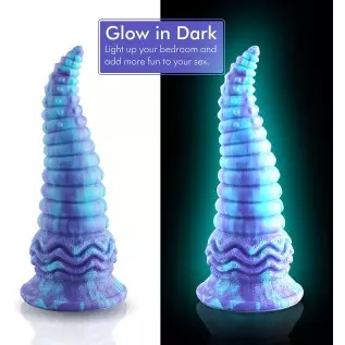 Realistic Silicone Dildo--Poselis, Wildolo 9.40" Glow-in-The-Dark Dildo with Suction Cup, Flexible Fantasy Toy, Adult Sex Toy fo