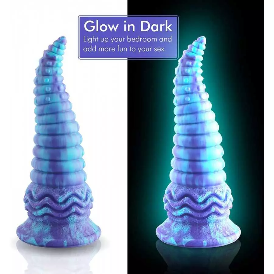 Realistic Silicone Dildo--Poselis, Wildolo 9.40" Glow-in-The-Dark Dildo with Suction Cup, Flexible Fantasy Toy, Adult Sex Toy fo
