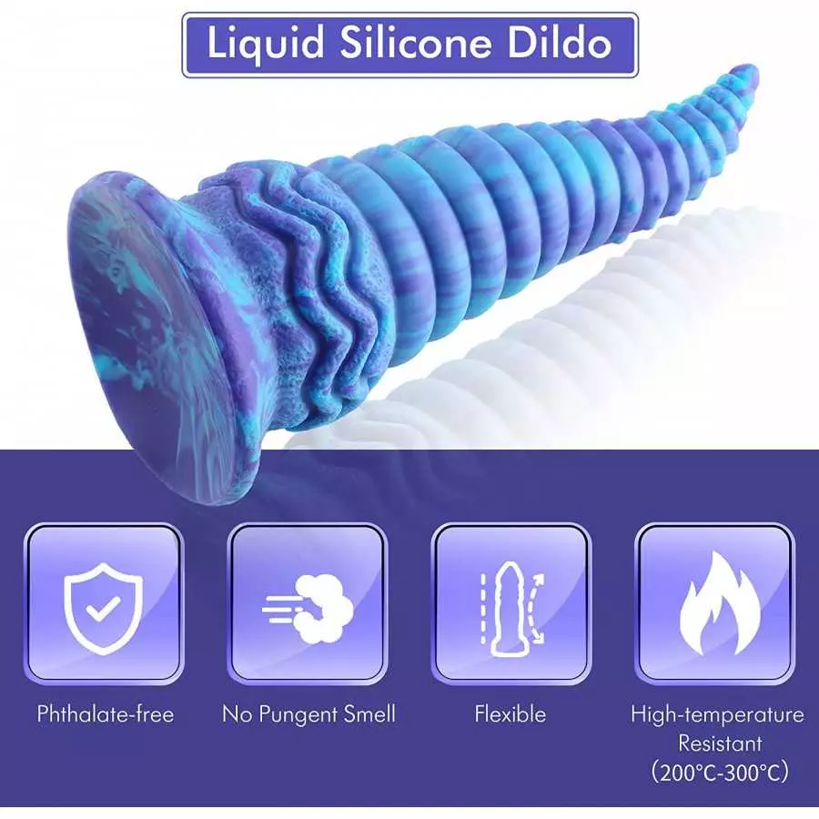 Realistic Silicone Dildo--Poselis, Wildolo 9.40" Glow-in-The-Dark Dildo with Suction Cup, Flexible Fantasy Toy, Adult Sex Toy fo