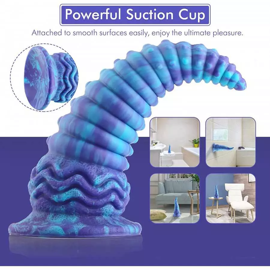 Realistic Silicone Dildo--Poselis, Wildolo 9.40" Glow-in-The-Dark Dildo with Suction Cup, Flexible Fantasy Toy, Adult Sex Toy fo