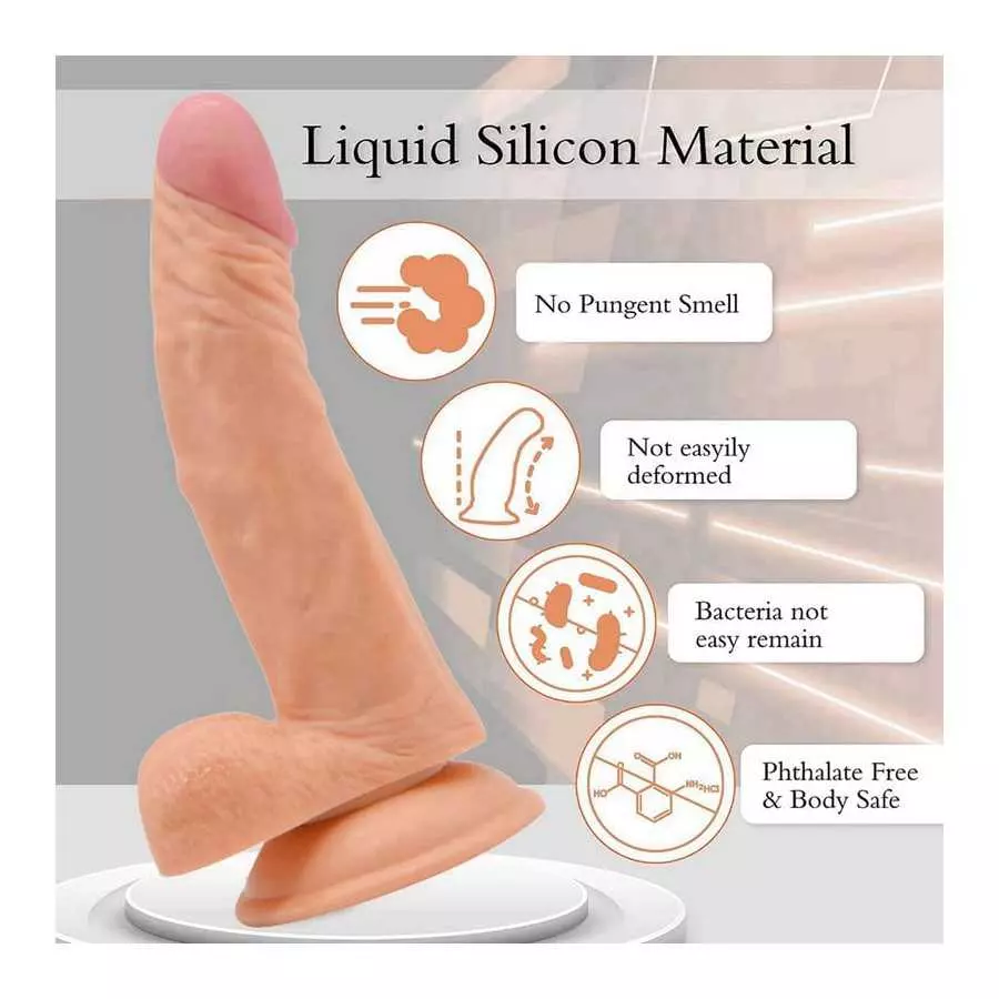 Classic Silicone Suction Cup Realistic Classic Dick Wand Used for Couple in The Indoor(8 inches)