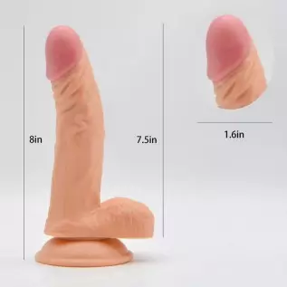 Classic Silicone Suction Cup Realistic Classic Dick Wand Used for Couple in The Indoor(8 inches)