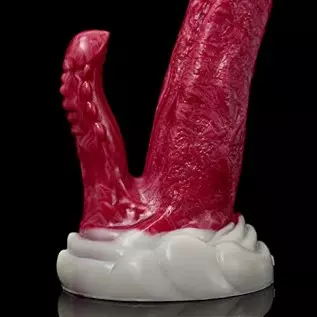 Realistic Double-Ended Dragon Dildo with Hands-Free Suction Cup, 8.8 inches Big Pink Silicone One Side Dual Heads Anal Plug Adul