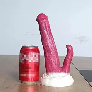 Realistic Double-Ended Dragon Dildo with Hands-Free Suction Cup, 8.8 inches Big Pink Silicone One Side Dual Heads Anal Plug Adul