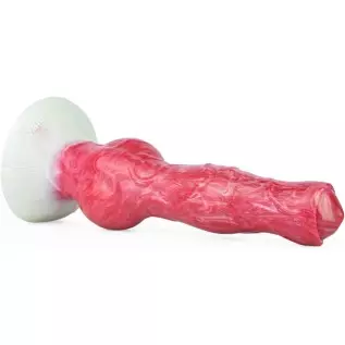 Optional Size Silicone Made Artificial Wolf Dildo Multi Color with Suction Soft Knotty (S)