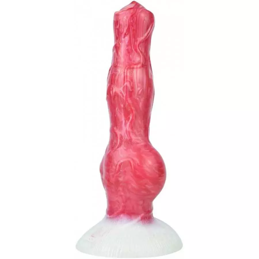 Optional Size Silicone Made Artificial Wolf Dildo Multi Color with Suction Soft Knotty (S)