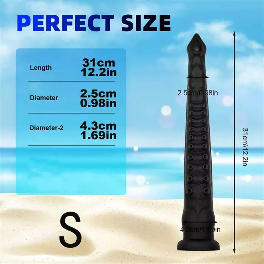 Balck Extra Large Dildo Realistic Octopus Anal Plug Toy for Women, Flexible Anal Dildo Suction Cup Dildo Women Sex Toy, 3 Differ