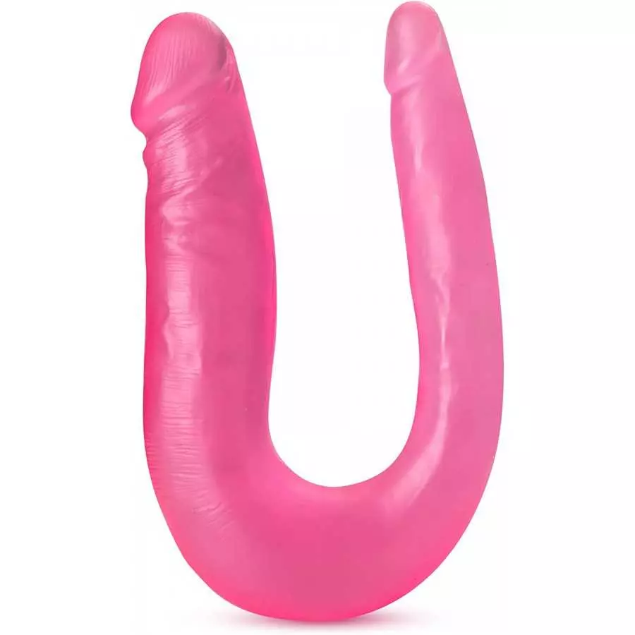Blush Dr. Skin Mini Double Dong 12.5 Inch Realistic Two Headed Dildo, Double Penetration Sex Toy for Women, Chocolate