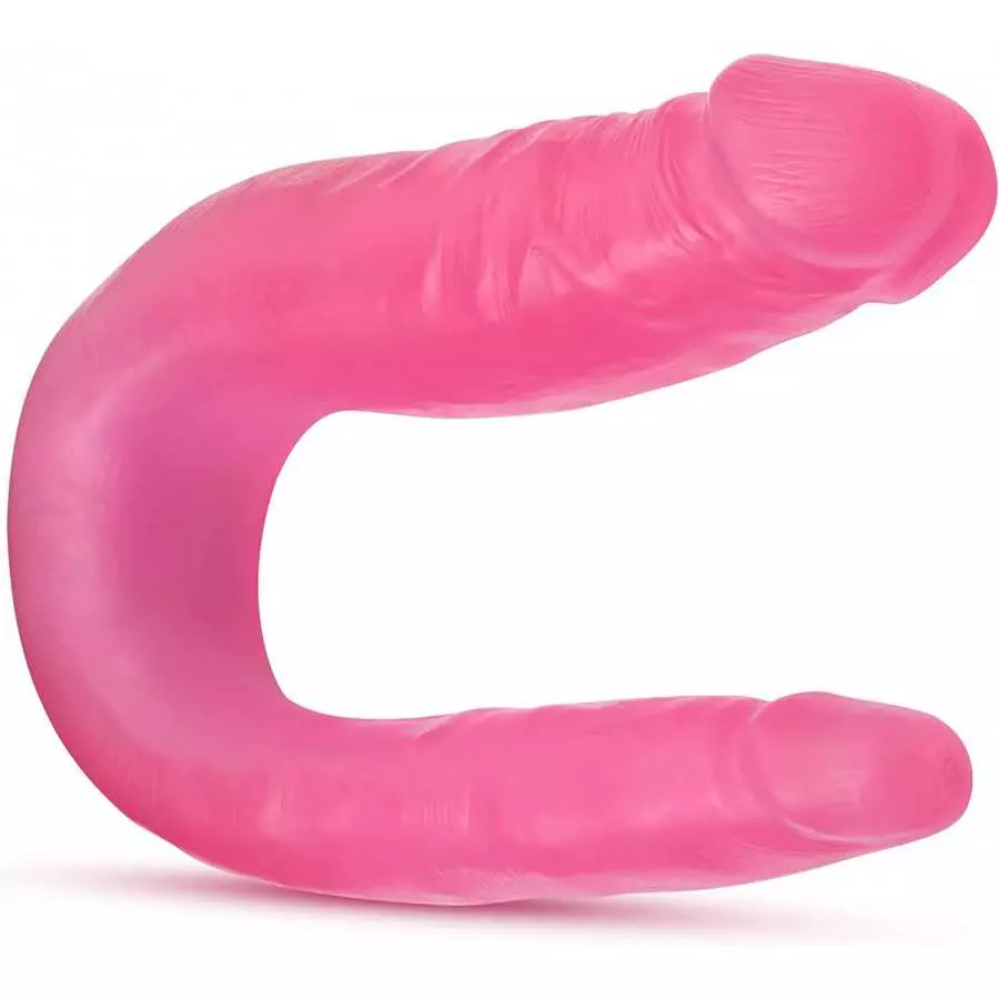 Blush Dr. Skin Mini Double Dong 12.5 Inch Realistic Two Headed Dildo, Double Penetration Sex Toy for Women, Chocolate