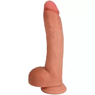 Lynx 9 Inch Super Realistic Dual Density Dong with Balls - Light