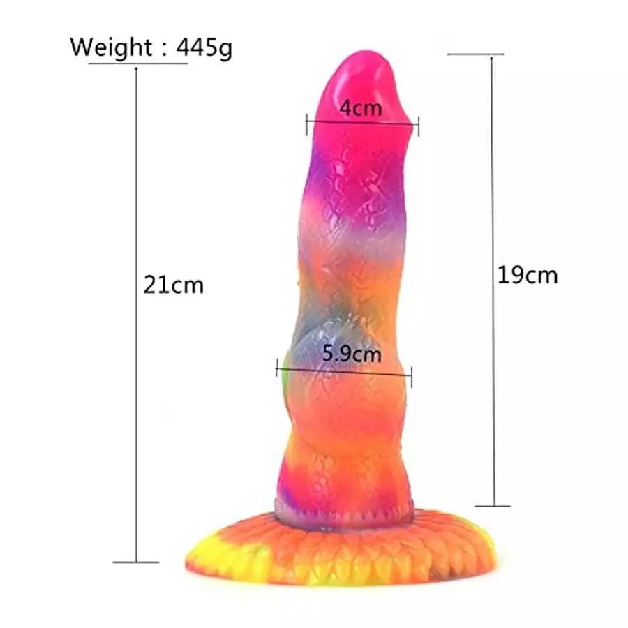 Dragon Luminous Dildo 8.26" Silicone Big Realistic Animal Dildo Half Dog Half Human Knot Dildo with Suction Cup, Thick Long Butt