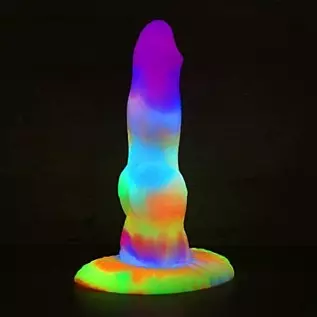 Dragon Luminous Dildo 8.26" Silicone Big Realistic Animal Dildo Half Dog Half Human Knot Dildo with Suction Cup, Thick Long Butt