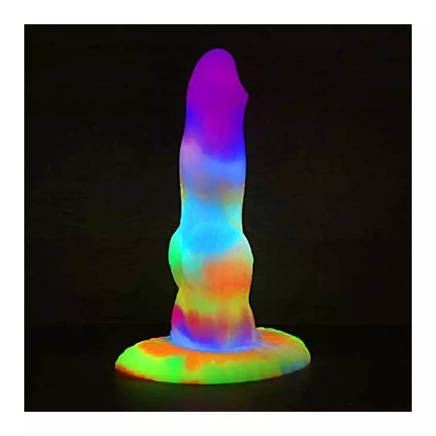 Dragon Luminous Dildo 8.26" Silicone Big Realistic Animal Dildo Half Dog Half Human Knot Dildo with Suction Cup, Thick Long Butt