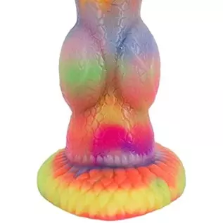 Dragon Luminous Dildo 8.26" Silicone Big Realistic Animal Dildo Half Dog Half Human Knot Dildo with Suction Cup, Thick Long Butt