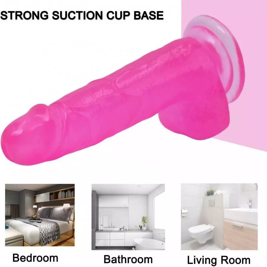 Realistic Dildo 8 Inch, Soft Lifelike Adult Sex Toy with Strong Suction Cup for Hands-Free Play, Body-Safe Material and Adult Se