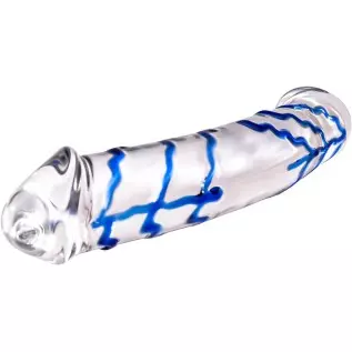 Big Double-Ended Dildos,10 inch Clear Glass Blue Stripes Adult Sex Toys for Women Big Double-Ended Dildos,10 inch Clear Glass Blue Stripes Adult Sex Toys for Women