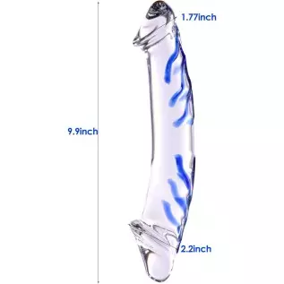 Big Double-Ended Dildos,10 inch Clear Glass Blue Stripes Adult Sex Toys for Women Big Double-Ended Dildos,10 inch Clear Glass Blue Stripes Adult Sex Toys for Women