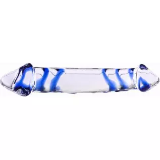 Big Double-Ended Dildos,10 inch Clear Glass Blue Stripes Adult Sex Toys for Women Big Double-Ended Dildos,10 inch Clear Glass Blue Stripes Adult Sex Toys for Women