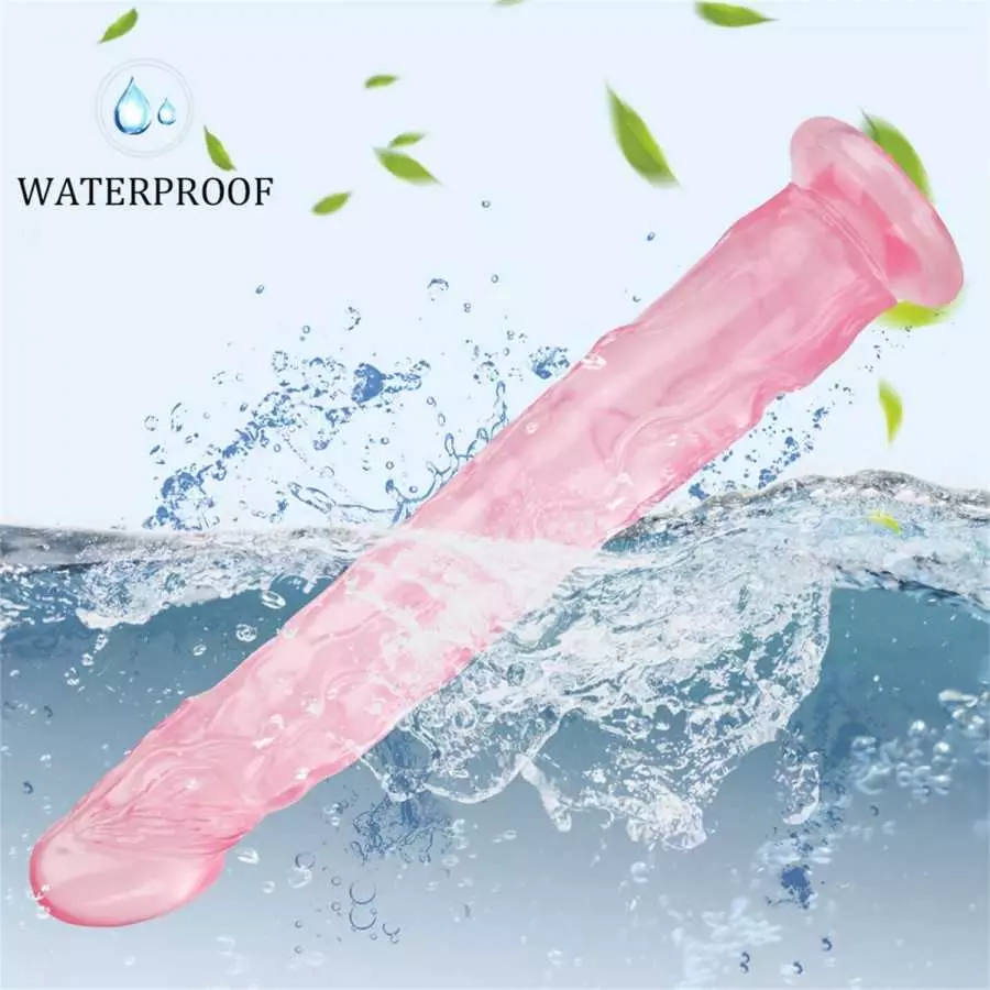 13 Inch Jelly Crystal Dildo, Realistic Huge Flexible Dildos with Powerful Suction Cup Base Large Soft Thick Anal Adult Toy - Gre