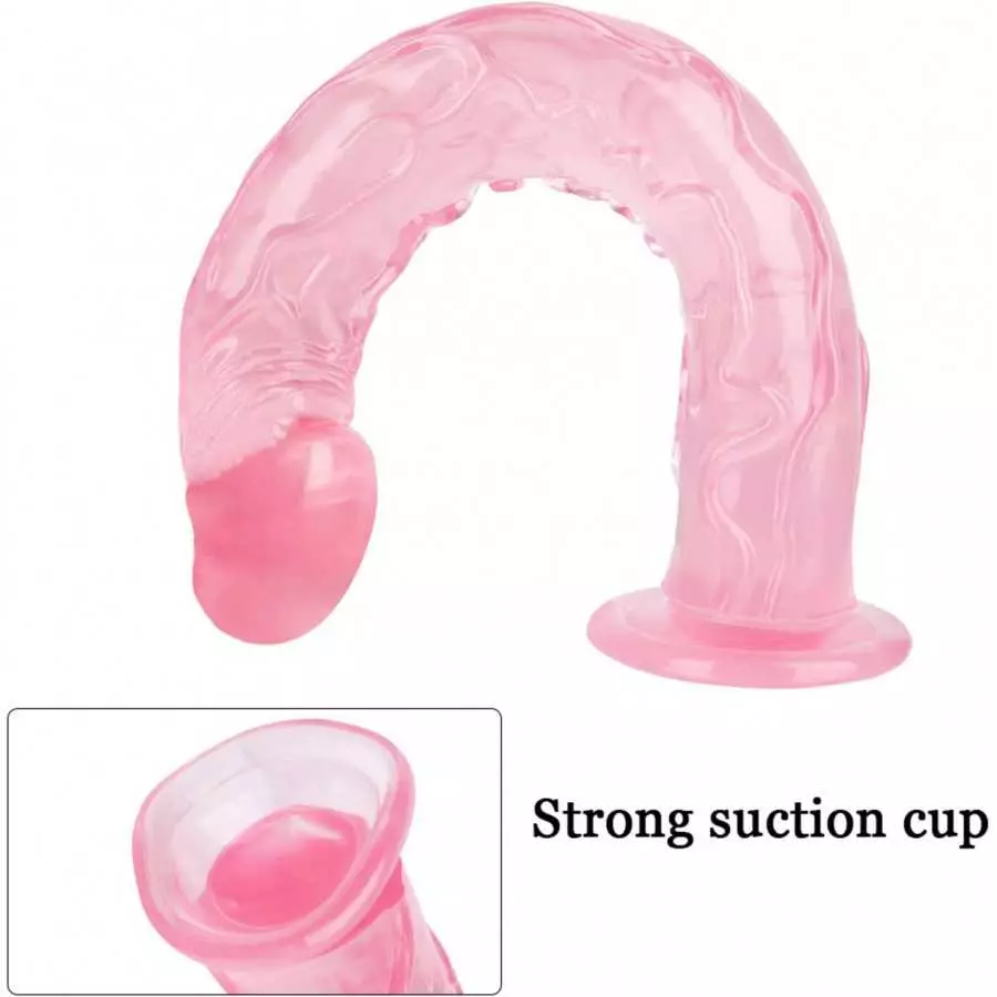 13 Inch Jelly Crystal Dildo, Realistic Huge Flexible Dildos with Powerful Suction Cup Base Large Soft Thick Anal Adult Toy - Gre