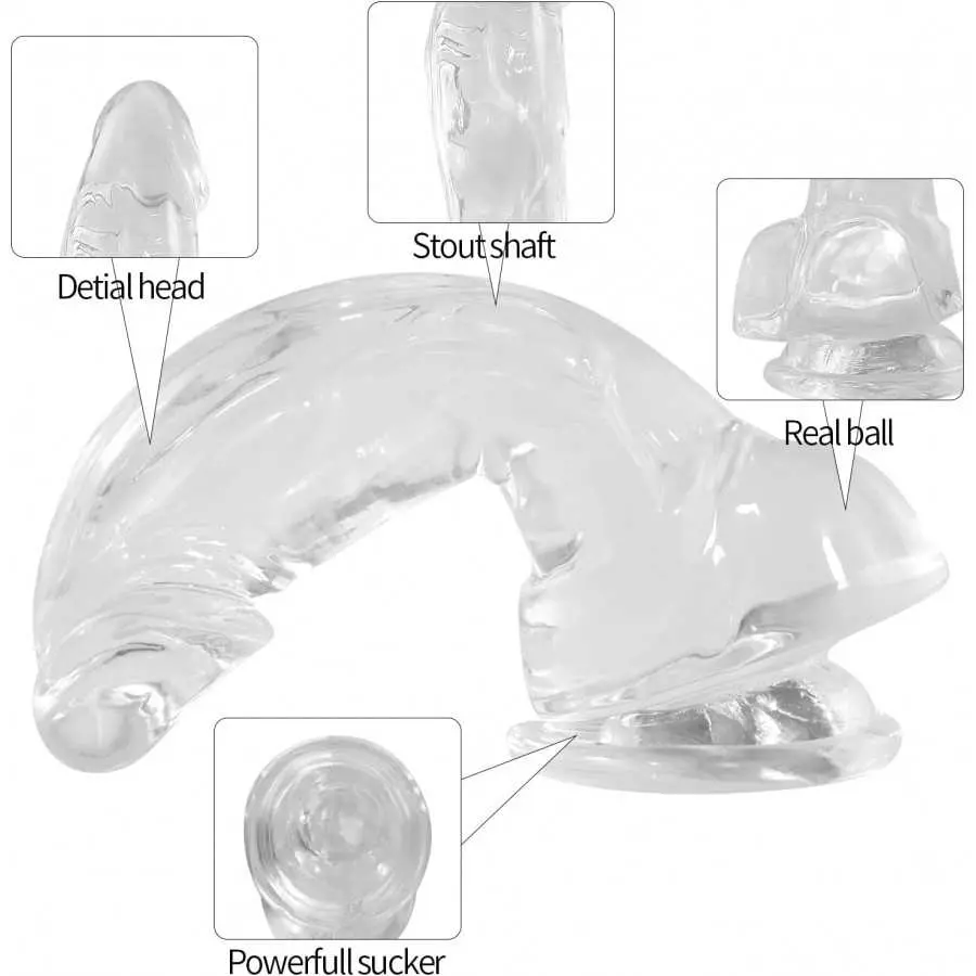 Shkanla Realistic Dildo with Strong Suction Cup for Hands-Free Play, 8.66Inch Soft Love Toy Big Dildos with Smooth Lifelike Head