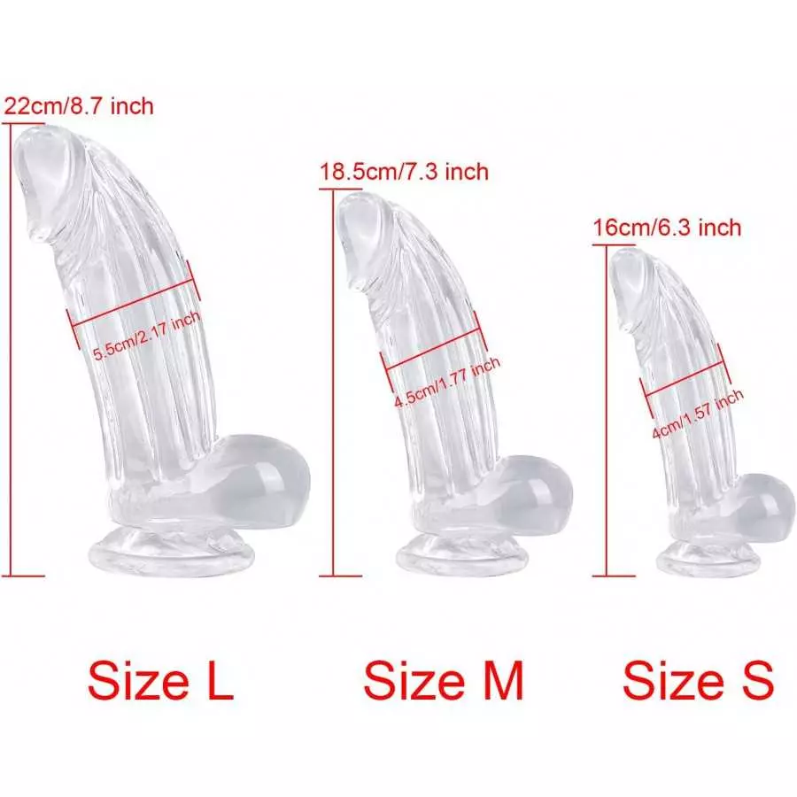 Realistic Dildos Clear Dildo with Suction Cup 16cm/6.3" Hands-Free Play Soft Lifelike Beginner Sex Toy Jelly Dildo Body-Safe Mat