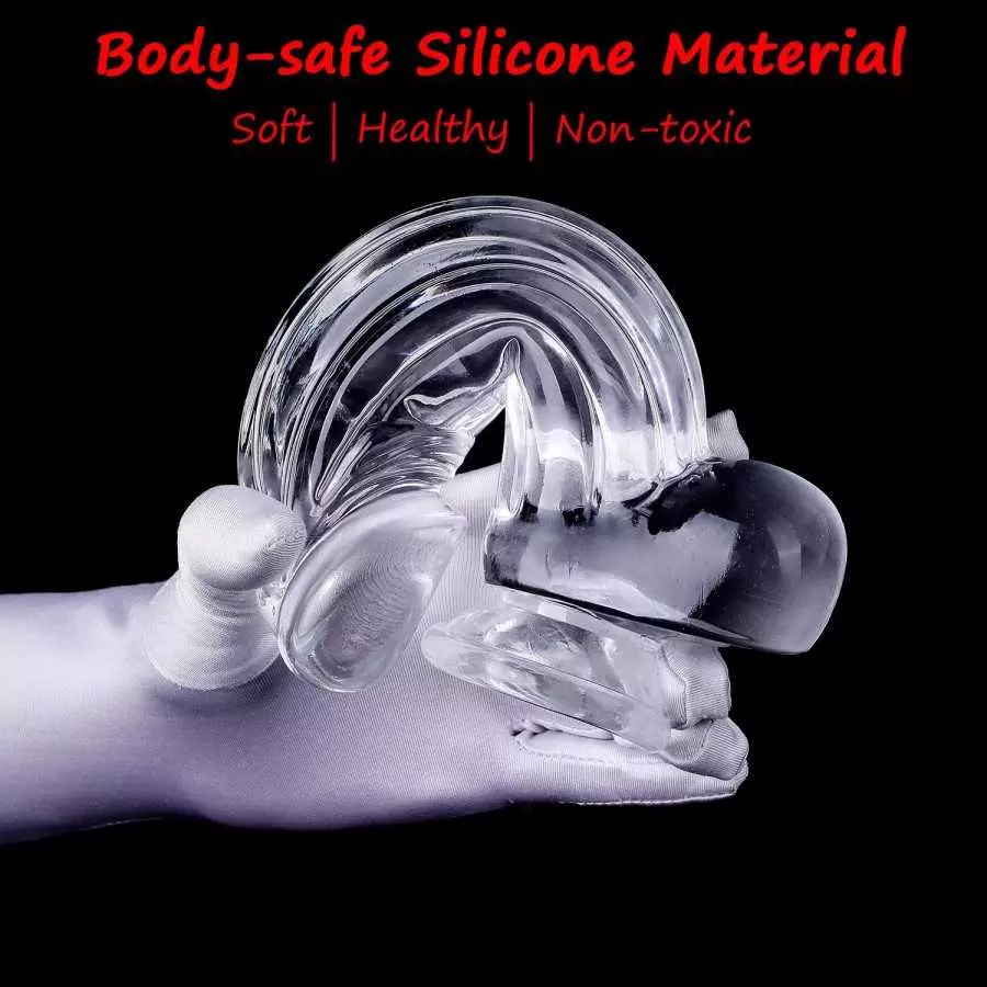 Realistic Dildos Clear Dildo with Suction Cup 16cm/6.3" Hands-Free Play Soft Lifelike Beginner Sex Toy Jelly Dildo Body-Safe Mat
