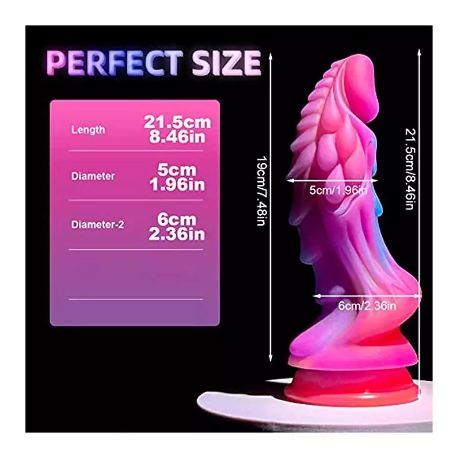 Luminous Dragon Dildo, 8.46 Inch Monster Realistic Dildo, Silicone G Spot Anal Prostate Dildo Anal Plug with Suction Cup Glow in
